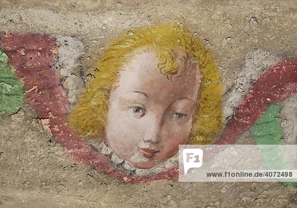 Fresco von Puttengesichtern auf grobem Putz, Wallfahrtskirche <b>Maria Stein</b>, <b>...</b> - 4072498