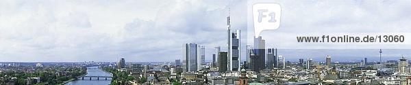 Wolkenkratzer in Stadt  Frankfurt am Main  Hessen  Deutschland