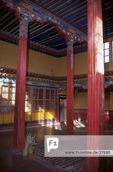 Interiors of temple  Dschokhang  Samye Monastery  Tibet