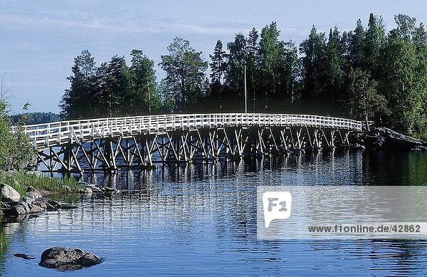 Bridge over lake  Saimaa Lake  Sulosaari  Finland
