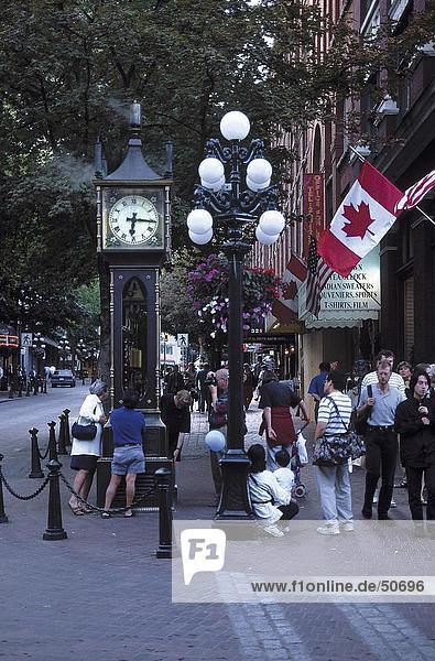 People walking in street Vancouver British Columbia Canada
