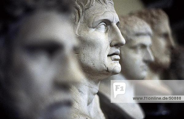 Close-up of ancient roman statues in museum  Vaticanian Museum  Rome  Italy