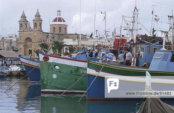 Fishing boats at harbor  Marsaxlokk  Malta