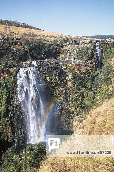 Rainbow formation near a waterfall  Lisbon Falls  Mpumalanga  South Africa