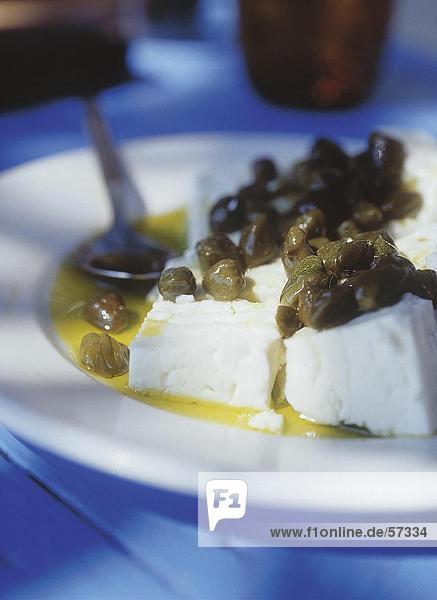 Close-up Olive Ziegenkäse Öl