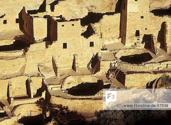 Ruinen der historischen Adobe Gebäude Anasazi Ruinen Mesa Verde National Park Colorado USA