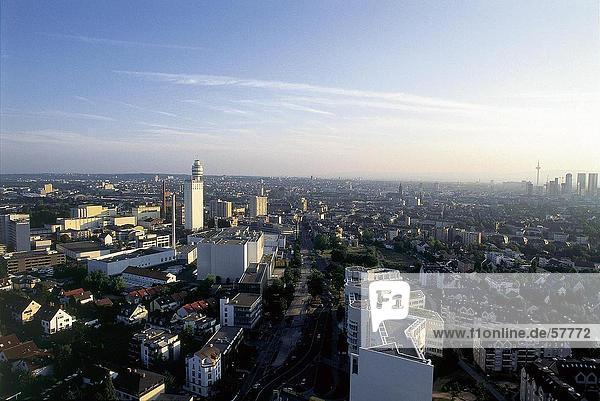 Panoramische Ansicht der Stadt Henninger Turm Frankfurt am Main Hessen Deutschland