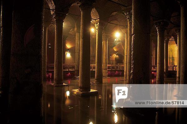 Interiors of cistern  Istanbul  Turkey