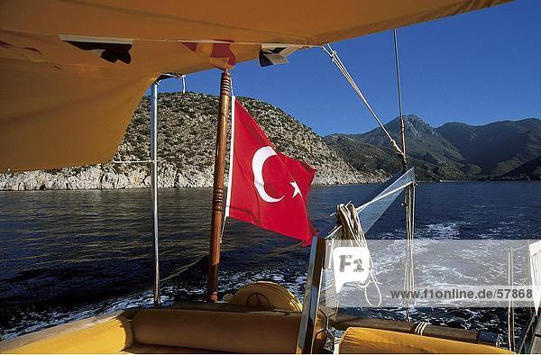 Boot Fahne Rückansicht Türkei