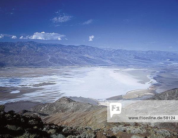 Salt lake near a mountain  Badwater  Death Valley National Park  Death Valley  California  USA