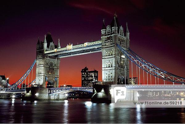 Bridge illuminated at night  London Bridge  London  France  Europe
