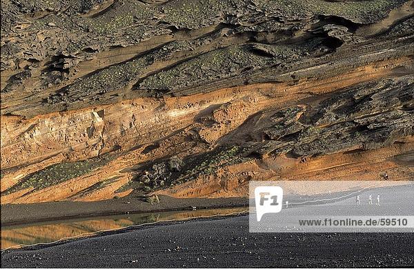 Soil erosion on hillside  Lanzarote  Canary Islands  Spain