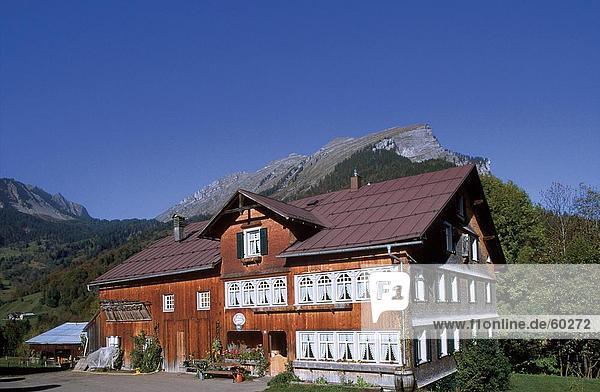 Facade of house  Vorarlberg  Austria  Europe