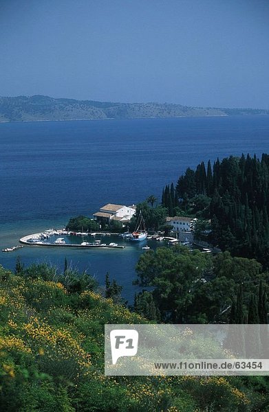 Erhöhte Ansicht der Bucht  Kalami Bay  Kouloura  Corfu  Ionian Islands  Griechenland