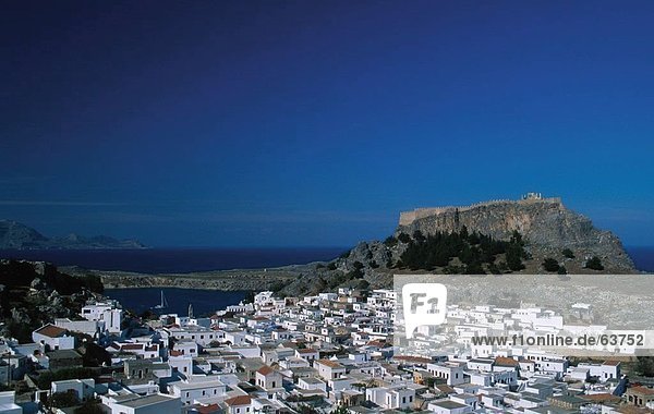 Luftbild von Stadt  Lindos  Dodecanese Inseln  Griechenland
