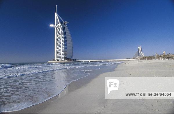 Hotel am Strand  Burj Al Arab  Jumeirah Beach  Dubai  Vereinigte Arabische Emirate