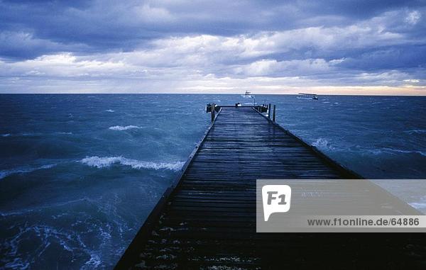 Pier über Ozean  Shark Bay Marine Park  Australien