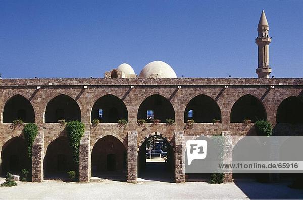 Arkaden des historischen Gebäude  Khan El Franj  Sidon  Süd-Libanon  Libanon