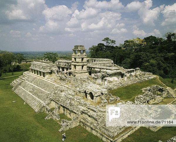 10016460  Kultur  Mexiko  Zentralamerika  Lateinamerika  Palenque  Ruinen  Gebäude aus Stein  Überblick
