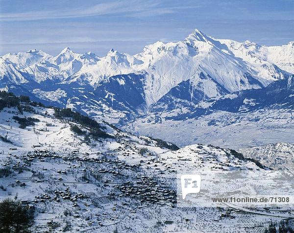 10048965  Landschaft  Gebirge  alpine  Alpen  Bergpanorama  Les Diablerets  Schweiz  Europa  Tal  Überblick  Vex  Val