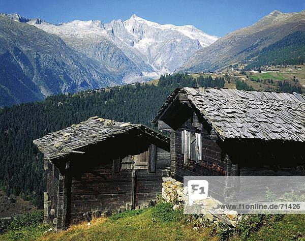 10057773  alp  mountains  Eggen  remote  huts  place  barns  Switzerland  Europe  Valais  tub horn