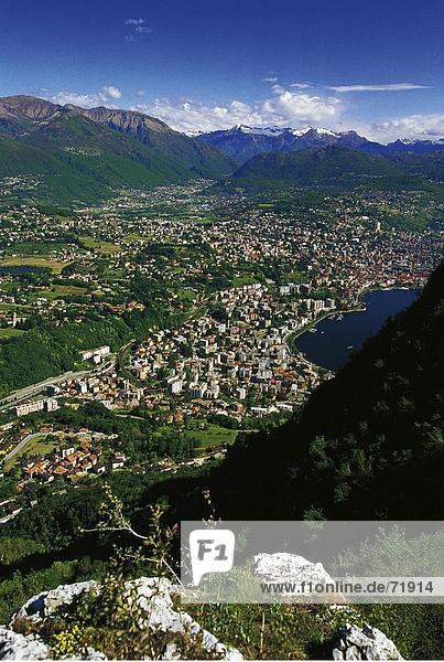 10190364  Lugano  Schweiz  Europa  Lugano-Paradiso  Schweiz  Europa  Tessin  Überblick