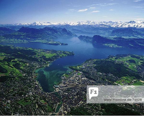 10623698  Schweiz  Europa  Berge  Alpen  Alps  Luftaufnahme  Luftaufnahme  Landschaft  Luzern  Panorama  Rigi  Stadt  cit