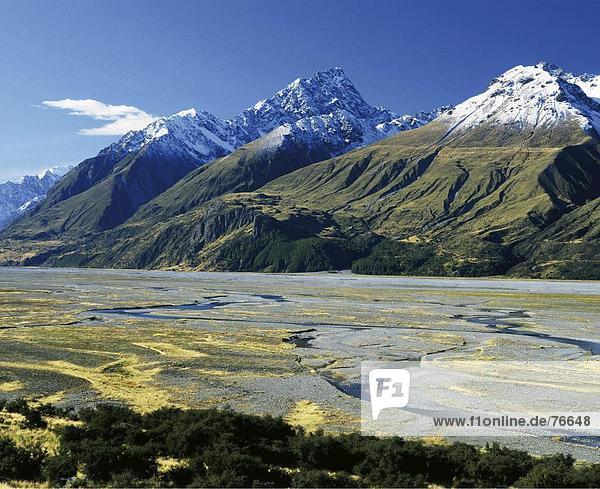 10646557  Berge  Hooker-Tal  Mount Cook  Nationalpark  New Zealand  Brühe Insel  Tal