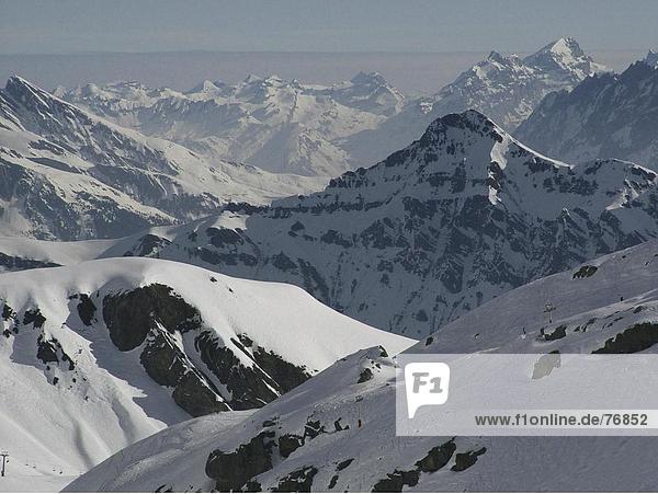 Skilift Landschaftlich schön landschaftlich reizvoll Europa Berg Alpen Berner Oberland Kanton Bern Schnee Schweiz