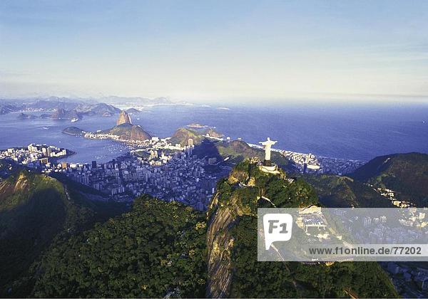10648127  Brasilien  Südamerika  Corcovado  Küste  Landschaft  Meer  Rio De Janeiro  Stadt  Stadt  Übersicht  Zuckerhut