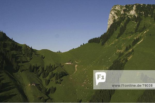 Landschaftlich schön landschaftlich reizvoll Hütte Europa Berg Himmel Alpen Schweiz