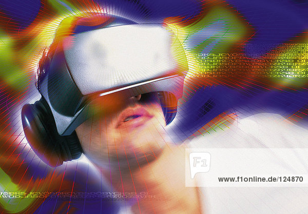 Mann mit einem Virtual-Reality-Headset