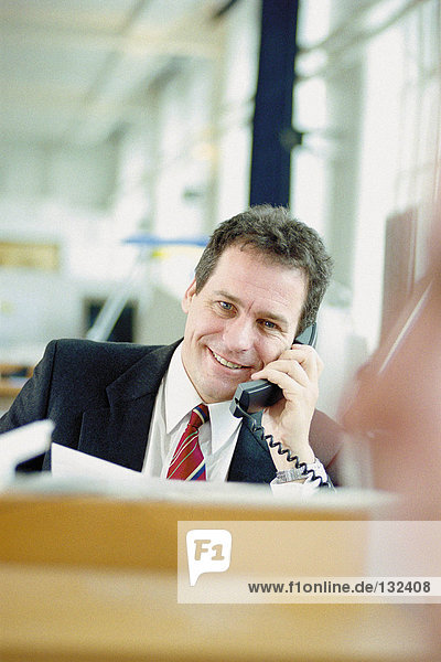 Businessman on telephone