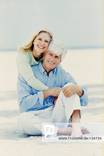 Portrait of a couple on a beach