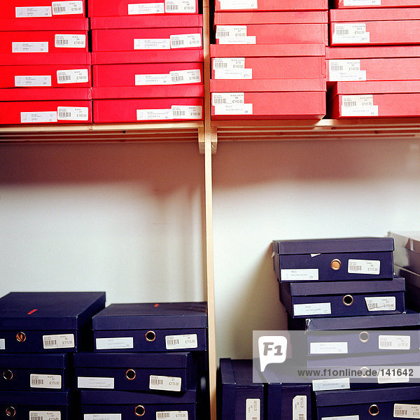 Stacked shoe boxes