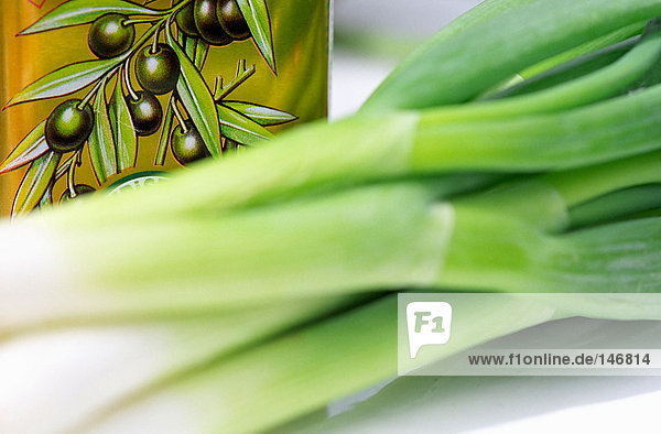 Spring onions and olive oil.