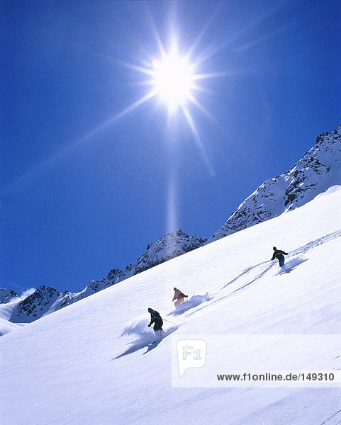 Tourists skiing  Sankt Anton Am Arlberg  Tyrol  Austria