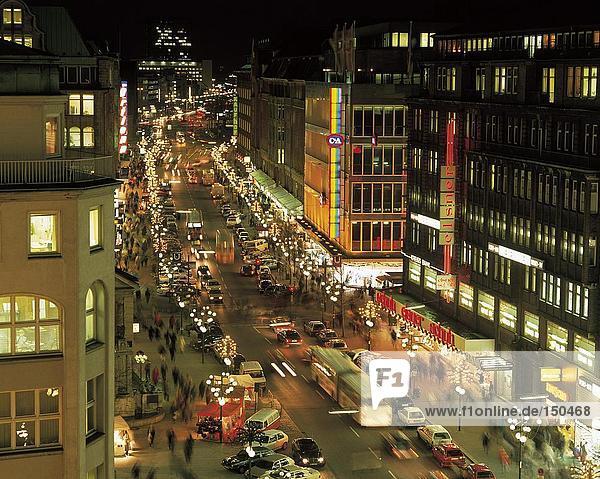 Aerial view of traffic on road  Moenckebergstrasse  Hamburg  Germany