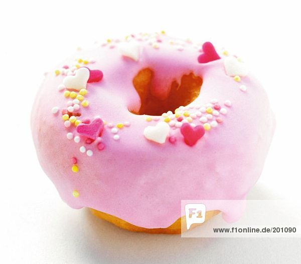 Doughnut mit rosa Zuckerglasur