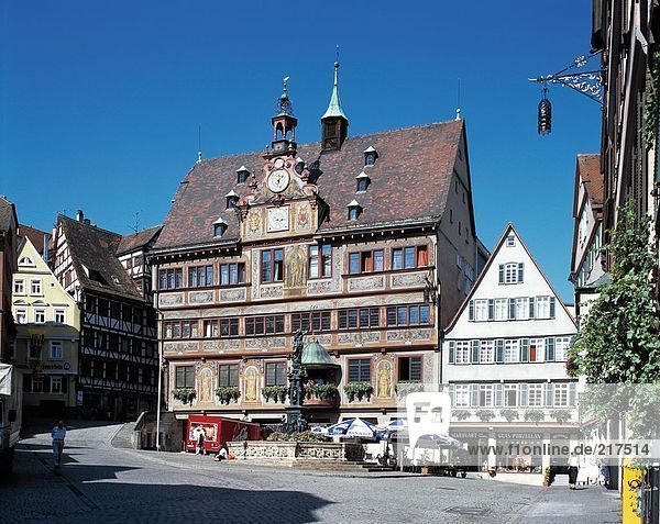 Rathaus in der Stadt  Sgraffito  Tübingen  Baden-Württemberg  Deutschland