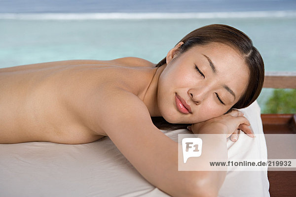 Woman on massage table