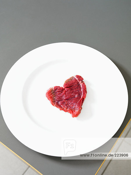 Steak in Herzform