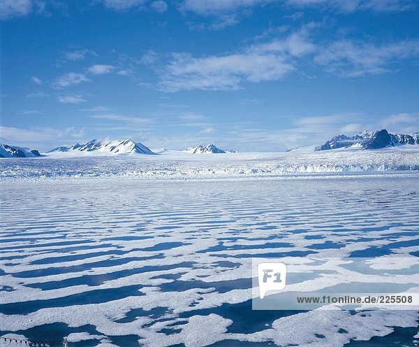 Eis schwimmt auf Wasser  Spitzbergen  Svalbard Inseln  Norwegen