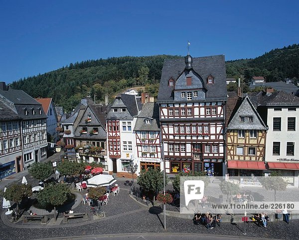 Aerial view of market square  Rhineland-Palatinate  Germany