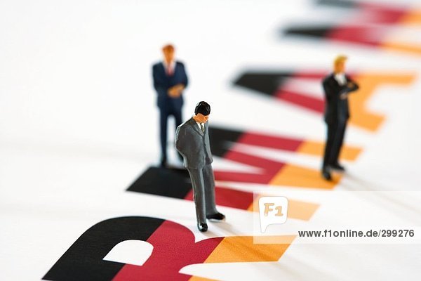 Figuren der Unternehmer auf deutsche Flagge