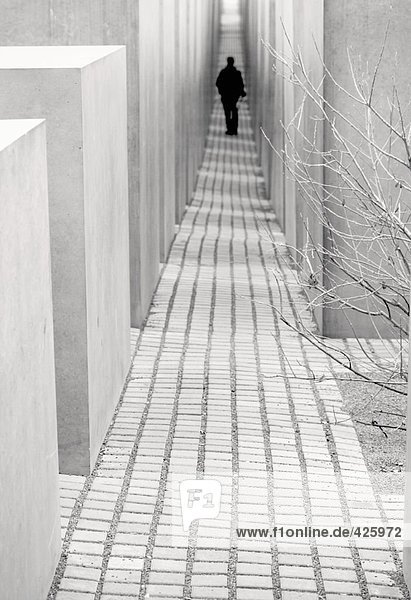 Rückansicht des Tourismus im Memorial  Holocaust-Mahnmal  Berlin  Deutschland
