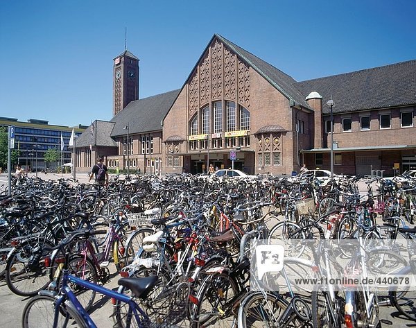 Bicycles parked in front of building