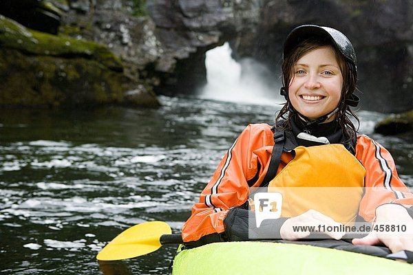 Young female kayaker