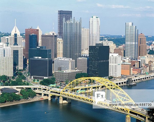 10653539  Bridge  River  Fluss  Pennsylvania  Pittsburgh  Skyline  Stadt  Stadt  Überblick  USA  Amerika  Nordamerika