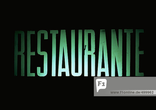 Restaurant-Typographie auf Spanisch